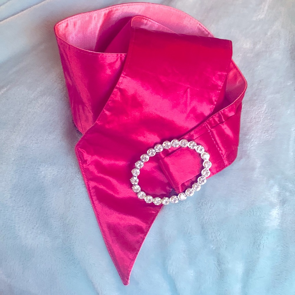 Sassy satin hot pink and crystal belt